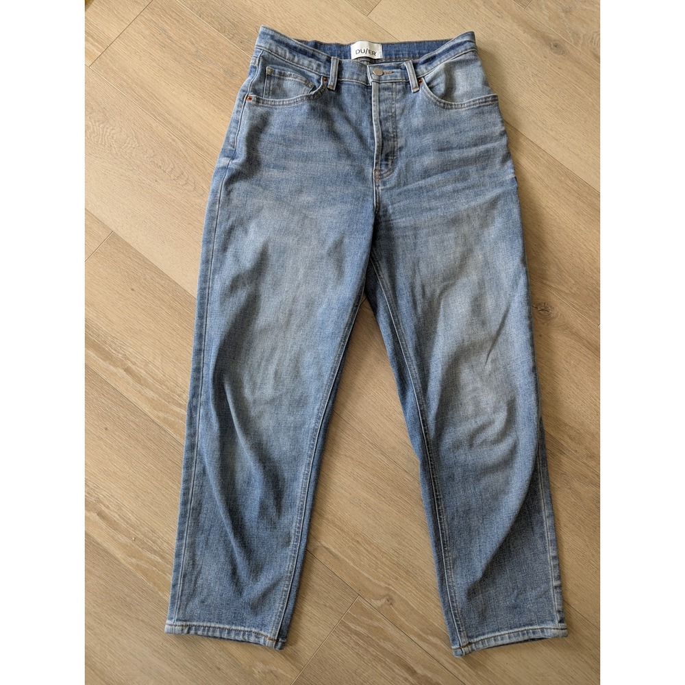 DU/ER Women Performance‎ Denim Jeans Medium Wash Button Fly WFMR5318 28x27